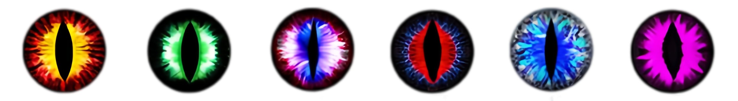 Six cat-eye colours